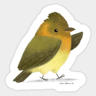 Tufted Flycatcher Bird Sticker